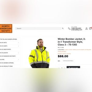 Winter Bomber Jacket, 8-in-1 Transformer Style, Class 3 – 75-1383